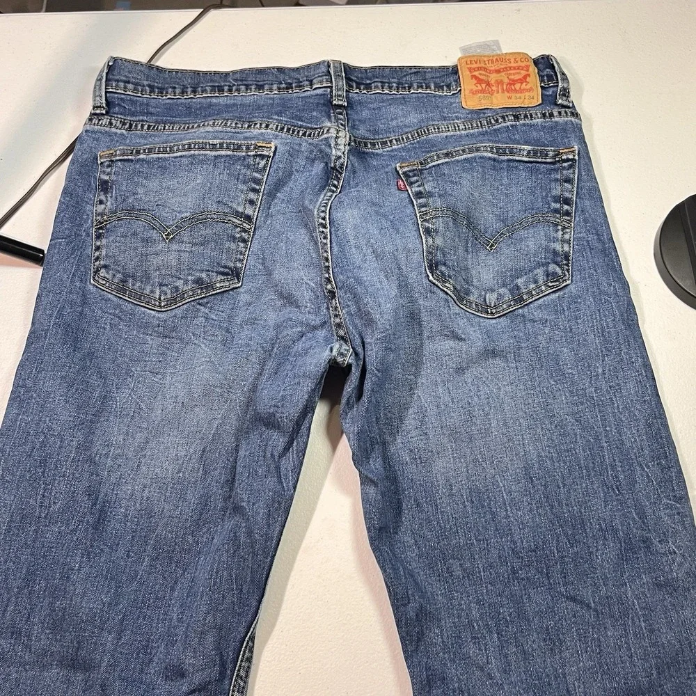 Levis 569 Jeans Mens 34x34 Loose Straight Baggy Medium Wash Denim EUC